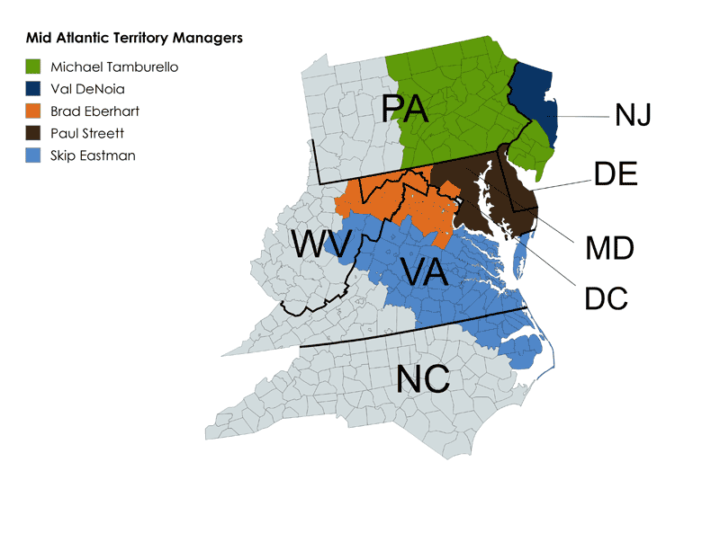 Mid Atlantic Region Map