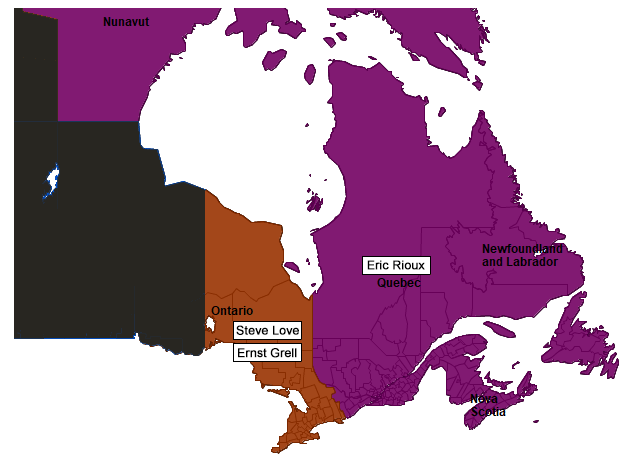 Eastern Canada Territory Map