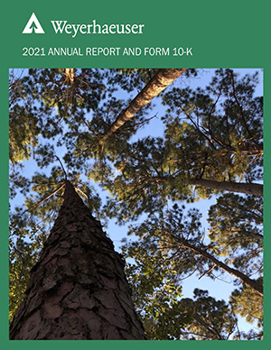 Weyerhaeuser 2020 Annual Report Cover