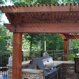 Image showing a pagoda made with cedar wood products.