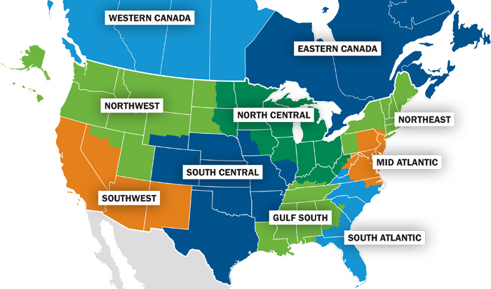 Trus Joist Territory Manager Map