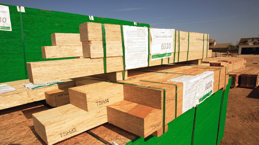 Image of Weyerhaeuser engineered wood products.
