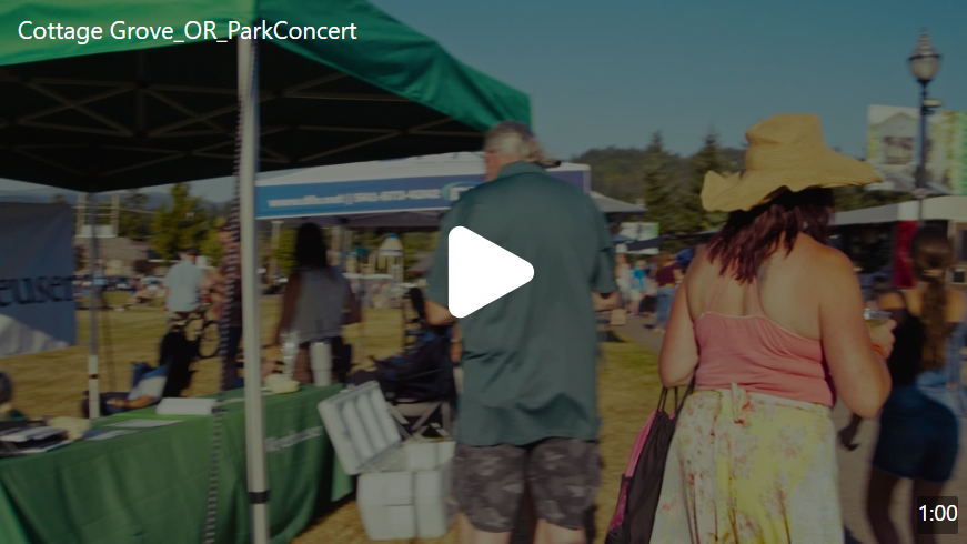 Still image from a video about the Cottage Grove Area Chamber of Commerce Concert in the Park where we continued our celebration of Weyerhaueser's 125th anniversary.