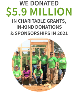 We donated $5.9 million in charitable grants, in-kind donations and sponsorships in 2021