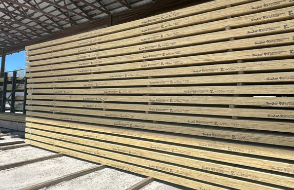 Treated Parallam® Plus PSL awaiting kiln drying