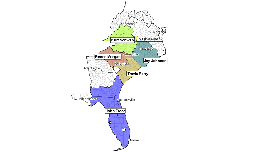 South Atlantic Territory Manager Map