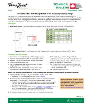 TJI® Joists with an Inadvertent Side Flange Notch in the Top (Compression) Flange