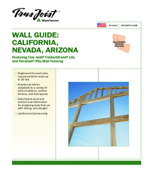 Specifier’s Guide for Walls – California, Nevada, Arizona only