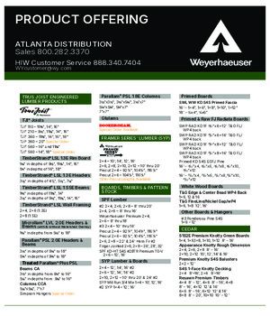 Atlanta, GA Line Card