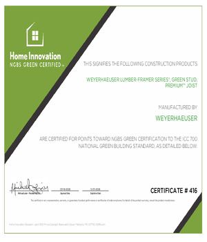 Green Approved Product: Lumber, Framer Series Lumber, Green Stud, Premium Joist