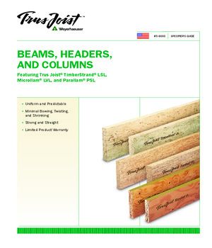 Specifier's Guide for Trus Joist Beams, Headers and Columns