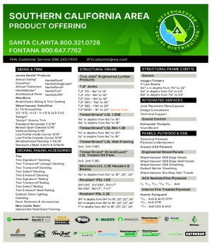 Southern California Area Line Card