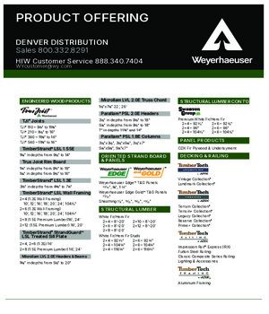 Denver, CO Line Card