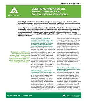 Questions and Answers About Adhesives and Formaldehyde Emissions