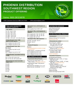 Phoenix, AZ Line Card