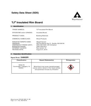 TimberStrand Insulated Rimboard SDS