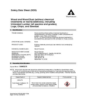 Wood and Wood Dust, Untreated Lumber, Logs, Chips and Sawdust