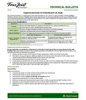 Supplemental Guide for TimberStrand® LSL Studs