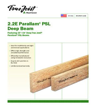Specifier’s Guide for 2.2E Parallam PSL Deep Beams