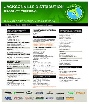 Jacksonville, FL Line Card