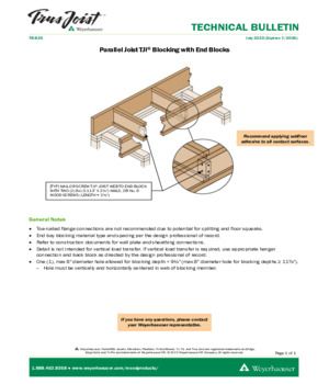 Parallel joist blocking with end blocks