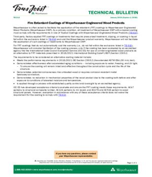 Fire Retardant Coatings of Weyerhaeuser Engineered Wood Products 