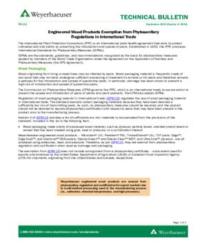 Engineered Wood Products Exemption from Phytosanitary Regulations in International Trade
