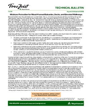 Moisture Protection for Wood-Framed Balconies, Decks and Elevated Walkways