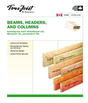 Specifier's Guide for Trus Joist Beams, Headers, and Columns - East Canada