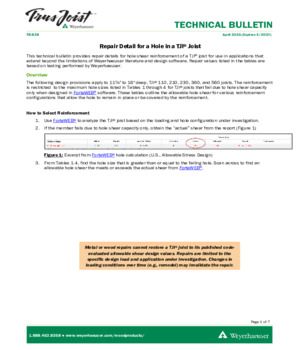 Repair Detail for a Hole in a TJI® Joist