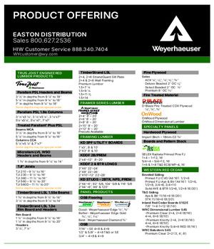 Easton, PA Line Card