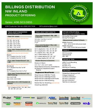 Billings, MT Line Card