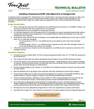 Installing a Replacement EWP Joist Adjacent to a Damaged EWP Joist