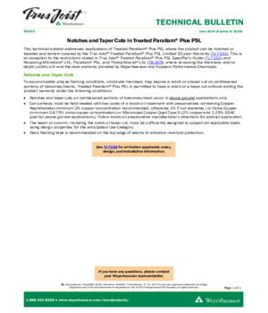 Notches and Taper Cuts in Treated Parallam® Plus PSL