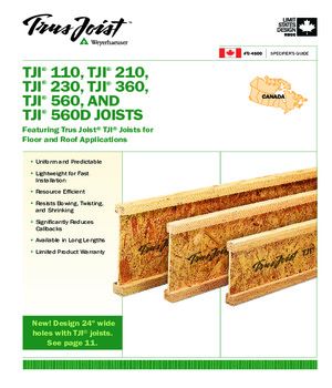 Specifier's Guide for TJI 110, 210, 230, 360, and 560 Joists - Canada