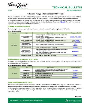 Holes and Flange Interferences in TJI® Joists