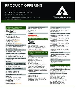 Atlanta, GA Line Card