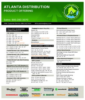 Atlanta, GA Line Card