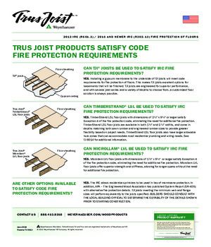 Trus Joist Products Satisfy Code Fire Protection Requirements