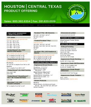 Houston, TX Line Card