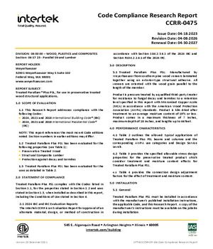 Code Compliance Research Report CCRR-0475