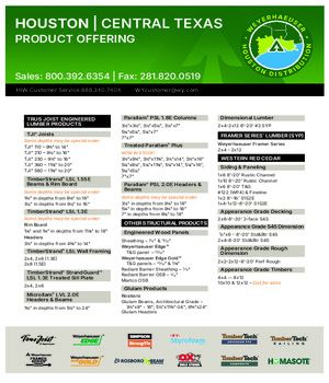 Houston, TX Line Card