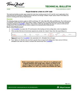Repair Detail for a Hole in a TJI® Joist