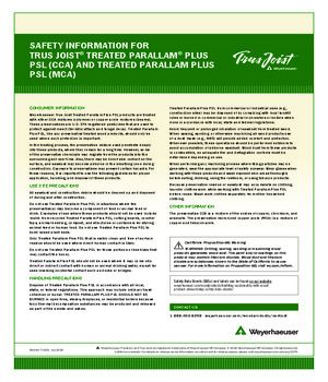 Consumer Safety Information Sheet for Parallam Plus PSL