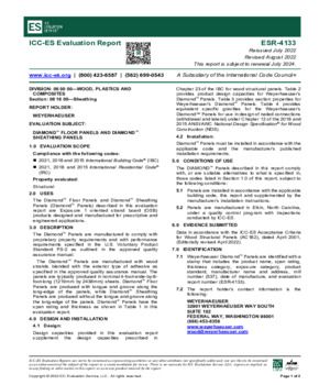 ICC-ES Evaluation Report - Weyerhaeuser Diamond Floor Panels