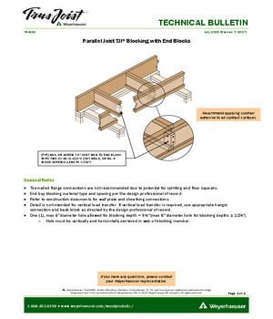 Parallel joist blocking with end blocks