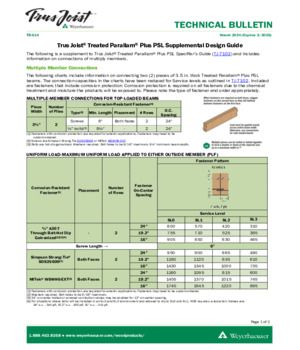 Trus Joist® Treated Parallam® Plus PSL Supplemental Design Guide