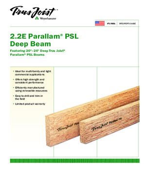 Specifier’s Guide for 2.2E Parallam PSL Deep Beams