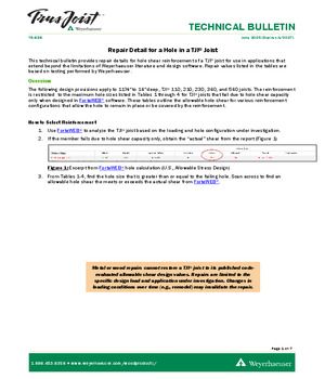 Repair Detail for a Hole in a TJI® Joist