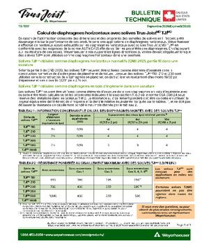 Calcul de diaphragmes horizontaux avec solives Trus Joist TJI